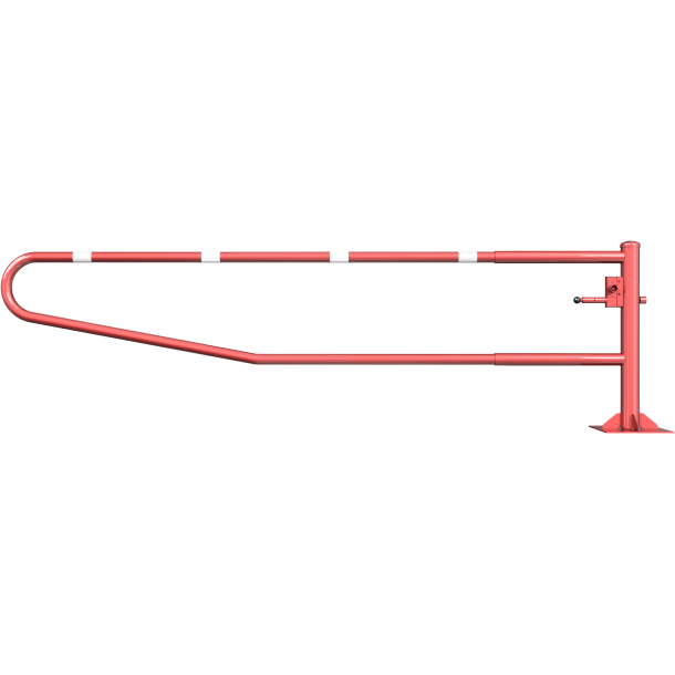 Swiveling gates | to be fixed by plugs, hot-dip galvanized and red coated with white reflecting rings | total width: 3500 mm | with triangular lock
